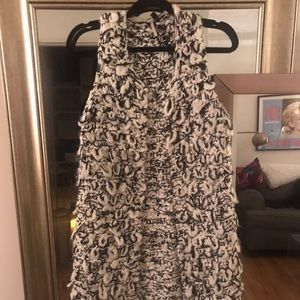 Topshop black and white knit sweater vest